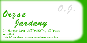 orzse jardany business card